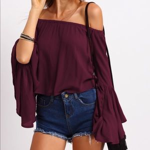 Brand new bell sleeve burgundy shirt